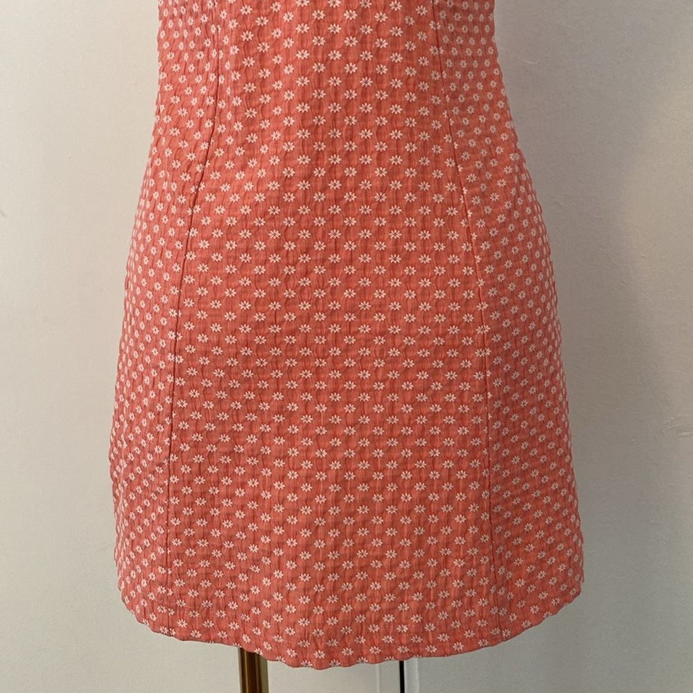 Urban Outfitters Folly Pink Floral Fitted Notched Mini Dress Size Small - Picture 8 of 12